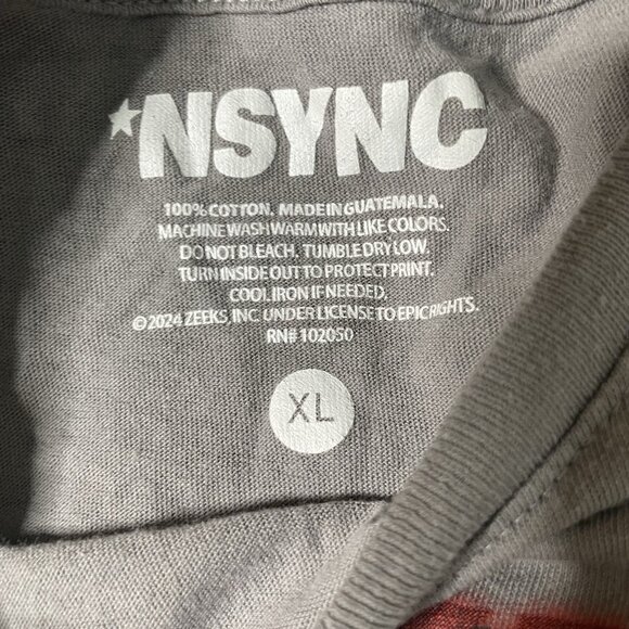 *NSYNC Graphic Tee Women’s XL T-Shirt Band Tee Pop Music Group Gray Y2K - Picture 5 of 6